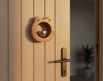 Timbre de madera moderno / Timbre de puerta sin succión / Timbre de entrada minimalista / Regalo de decoración para el hogar / Adorno para puerta de entrada