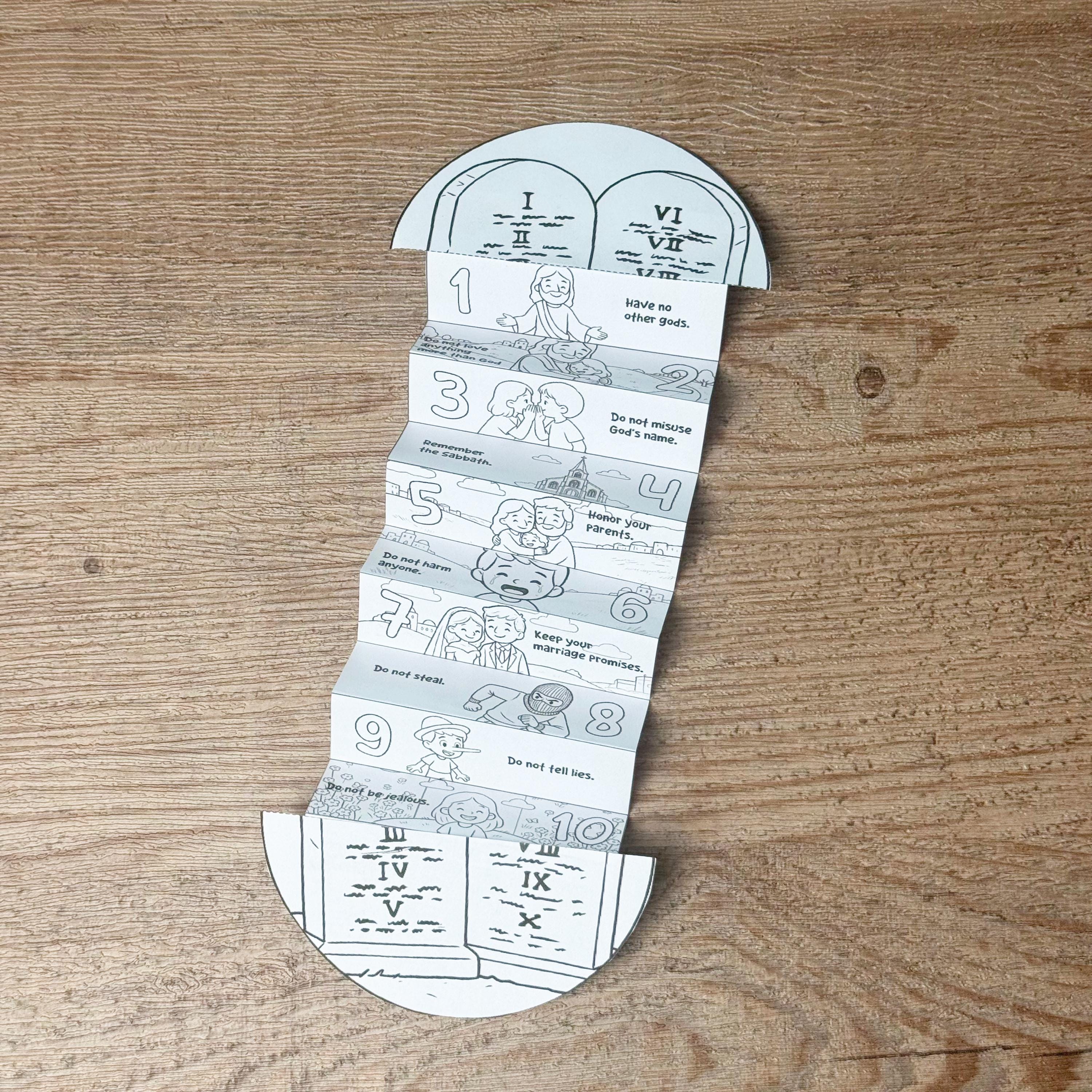 The Ten Commandments Craft, Folding Surprise Craft, Moses Story for ...