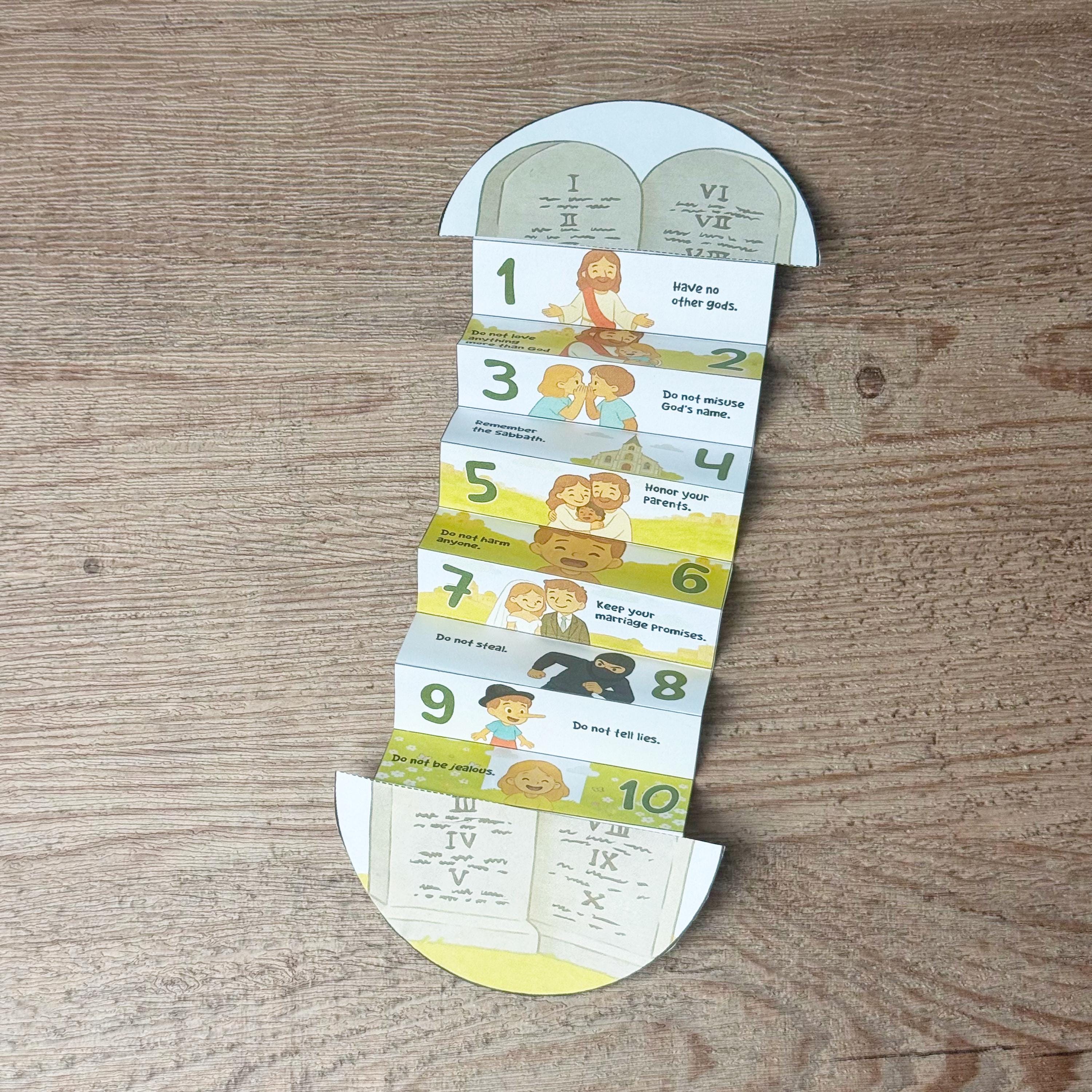 The Ten Commandments Craft, Folding Surprise Craft, Moses Story for ...