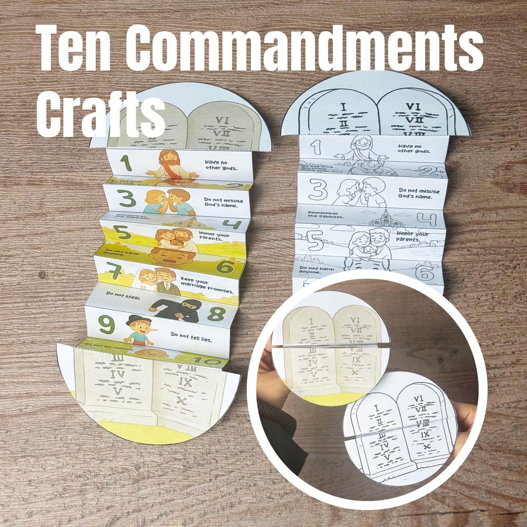 The Ten Commandments Craft, Folding Surprise Craft, Moses Story for ...