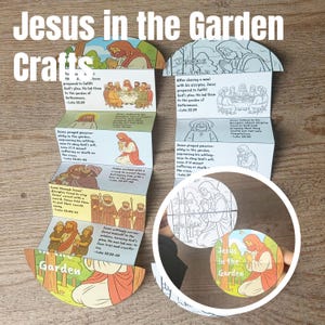 The Jesus  in the Garden craft, folding surprise craft, Moses story for kids, Bible Printable Activity, Sunday School, VBS, Homeschool