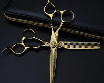 Japanische Stahl Friseurscheren: 6,5 "Gold Friseurscheren-Set
