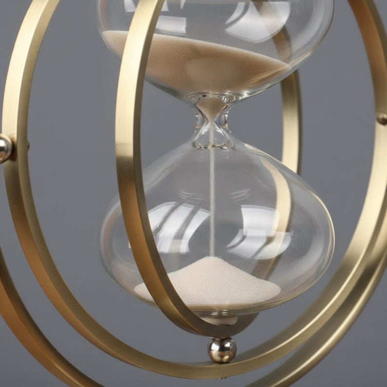 Rotating Sand Timer Metal Frame Desk Accessory Office Decor Piece Gift Meditation Aid Time Keeper Hour Glass Clock Display Decoration image 8