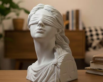 Lady Justice Statue Themis Sculpture Goddess Figurine Law Office Decor Desk Ornament Attorney Lawyer Gift Idea Classical Bust Art