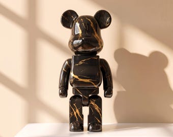 Decorative Bearbrick Statue Graffiti Bear Brick Figures Modern Office Desk Sculpture Urban Art Figure Display Collector Toy Birthday Gift