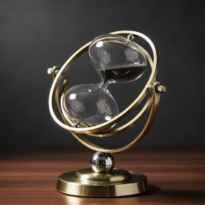 Rotating Sand Timer Metal Frame Desk Accessory Office Decor Piece Gift Meditation Aid Time Keeper Hour Glass Clock Display Decoration image 6