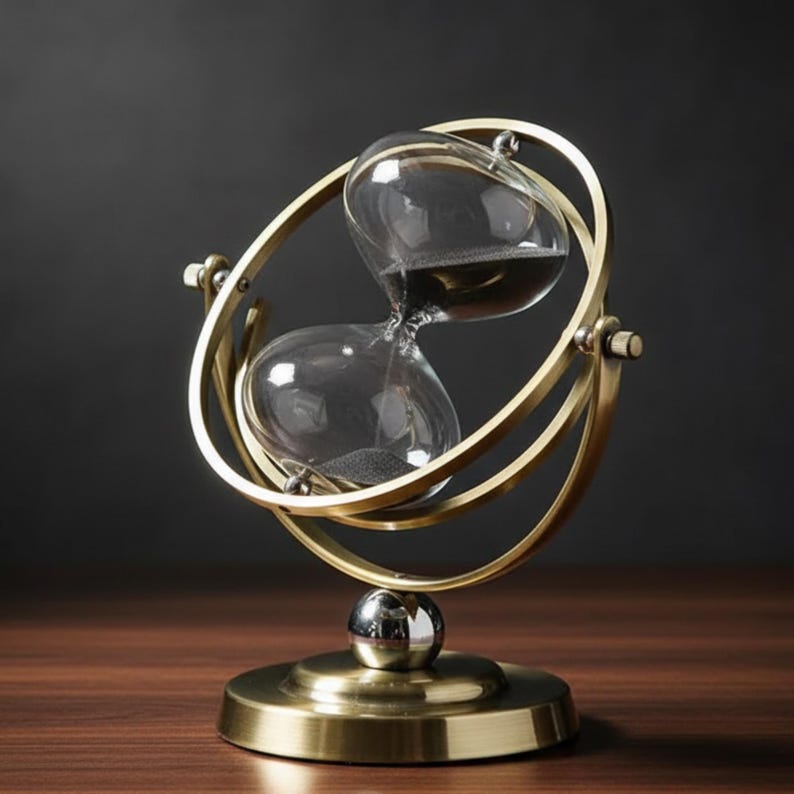 Rotating Sand Timer Metal Frame Desk Accessory Office Decor Piece Gift Meditation Aid Time Keeper Hour Glass Clock Display Decoration image 6
