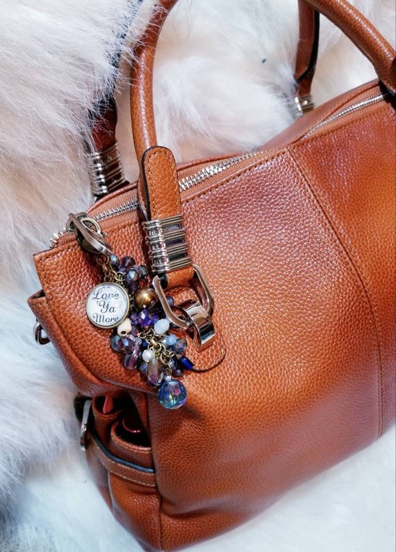 Beaded purse charm personalized bag charm with name Etsy