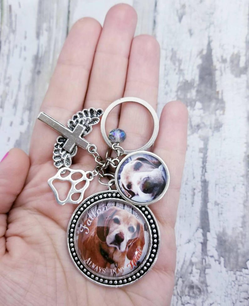 Personalized Pet Memorial Keychain With Poem Pet Photo Gifts Etsy
