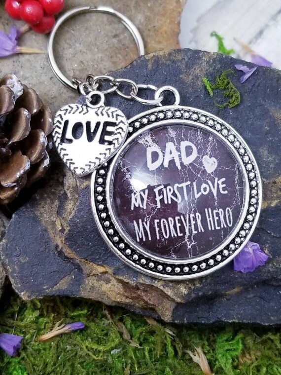 Personalized keychain for dad from daughter daddy birthday