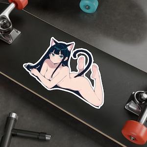 Nude Anime Cat-Girl Sticker, Sexy Anime Girl With Big Breasts Decal, Nude Hentai Girl NSFW Sticker 3"x4" 4"x6" 6"x8" 8"x10" image 3