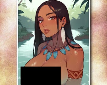 Sexy Anime Girl In The Jungle Sticker, Hot Hentai Big Boobs Decal, Nude Anime Girl Decal, NSFW Sticker 3"x4" 4"x6" 6"x8" 8"x10"