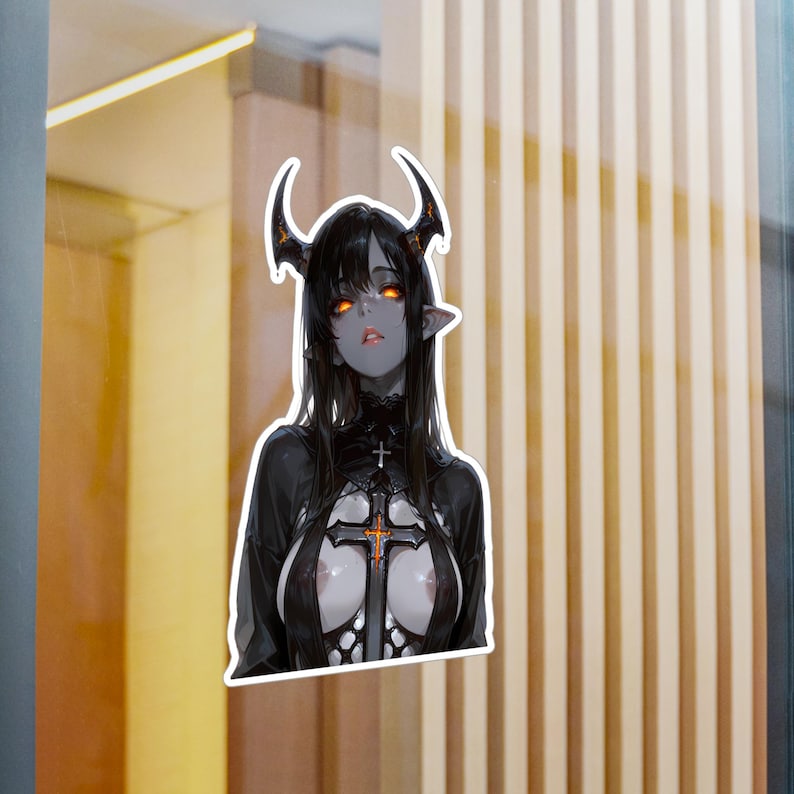Sexy Anime Demon Sticker, Sexy Hentai Female With Big Boobs Decal, Nude Hentai Girl NSFW Sticker 3"x4" 4"x6" 6"x8" 8"x10" image 5