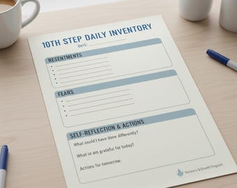 10th Step Daily Inventory Worksheets | Morning & Evening (PDF)