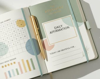 Daily Recovery Planner | 12-Page Workbook, Morning & Evening Reflection (PDF)