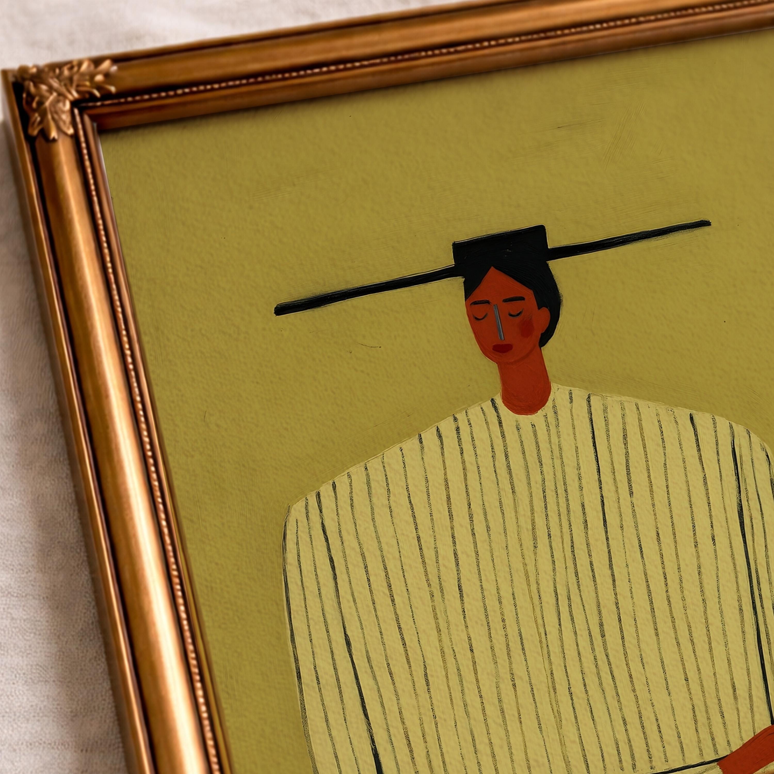 Mid Century Modern Woman Art Print | Minimalist Fashion Wall Art ...