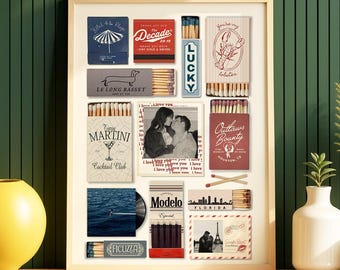 Custom Matchbox Art Print – Personalized Christmas, Birthday, or Anniversary Gift