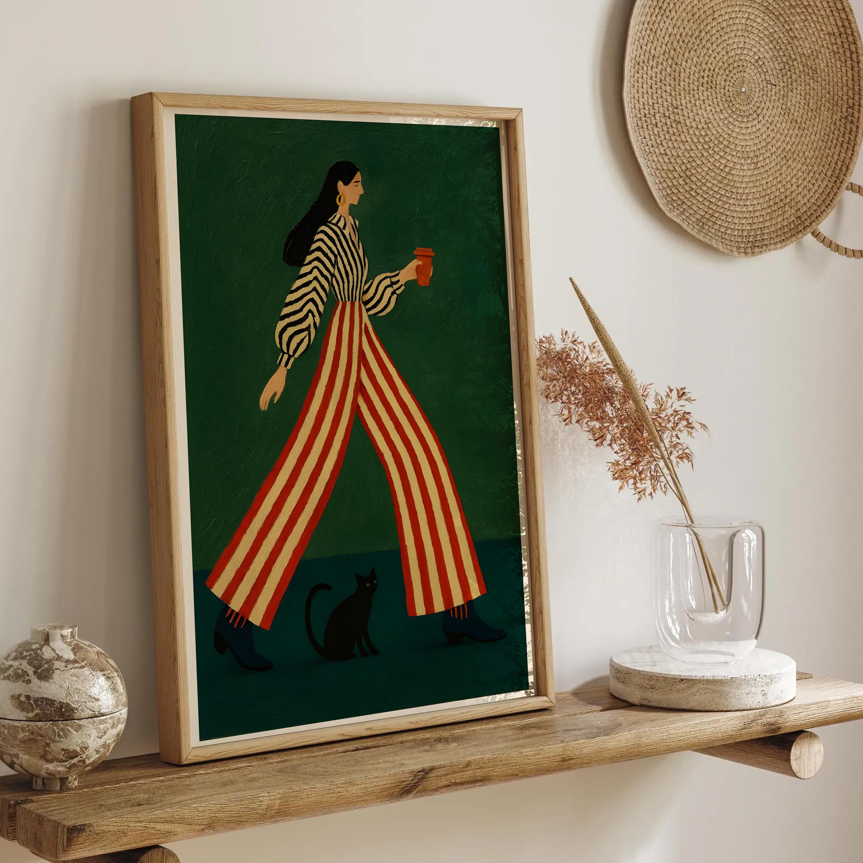 Mid Century Modern Woman Art Print | Minimalist Fashion Wall Art ...