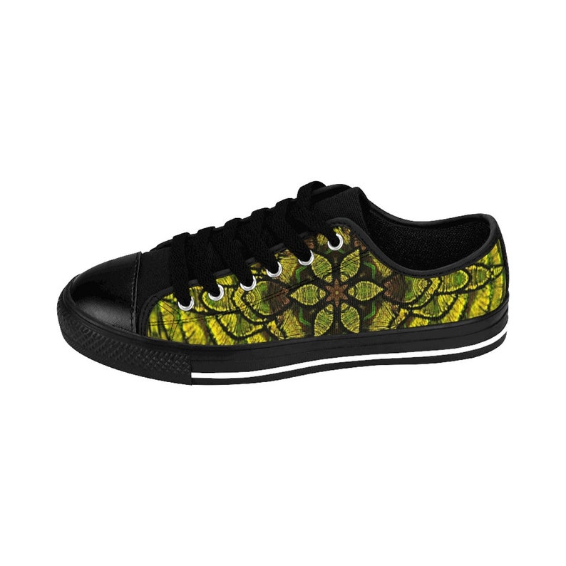 OG Feather Collection Women/'s Sneakers Interesting Threaded Scales Mandala Pattern Green Yellow W Chest Mail