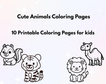 Disegni di animali da colorare per bambini / 10 fogli stampabili (download in PDF)