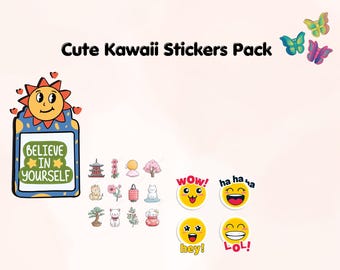 Pacchetto di adesivi Kawaii Chick / Agenda e journaling PNG (Download digitale)