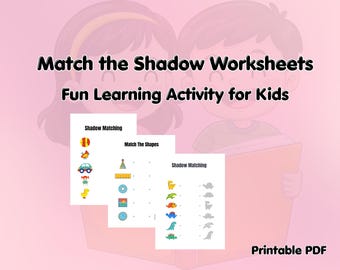 Schede di esercizi per abbinare le ombre, ideali per la scuola dell'infanzia e i bambini piccoli (download in PDF)