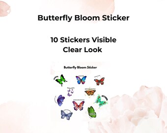 Adesivi con farfalle in fiore / Citazioni motivazionali, Agenda per la crescita personale (Download digitale)