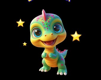 Maglietta per bambini Little Roar Dinosaur PNG (download digitale)