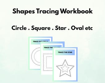 Quaderno di esercizi per tracciare le forme: cerchio, quadrato, stella, ovale (download digitale)