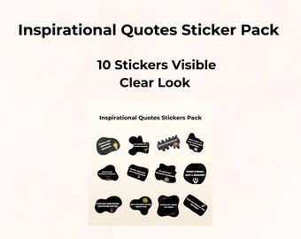 Pacchetto di adesivi con citazioni motivazionali / Pacchetto PNG per una mentalità positiva (download digitale)