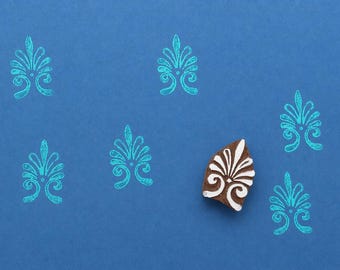 Bloque de impresión de madera indio / Sello para tela y textiles / Herramienta de cerámica y arcilla tallada a mano / Diseño de Mehndi