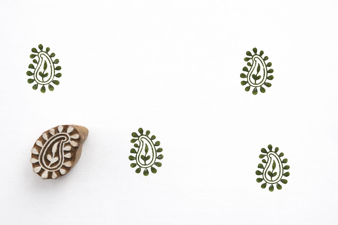 Leaf Paisley Wooden Block Printing Stamp – Botanical Teardrop Motif - Etsy