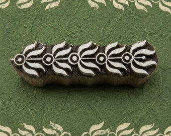 Floral Vine Border Wood Block Stamp, Hand Carved Indian Printing Block for Fabric, Textile Borders, Pottery, Clay & Paper Crafts