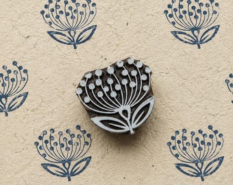 Sello de madera con forma de diente de león, bloque botánico floral para estampado de telas, cerámica, arcilla, diarios y manualidades textiles.
