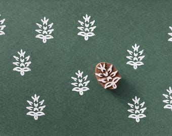 Sello de madera para diseño de arcilla y cerámica - Sello de estampado floral real para tela