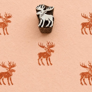 Nördlicher Elch Holzblock Stempel für Stoffdruck, Keramik & Papierhandwerk