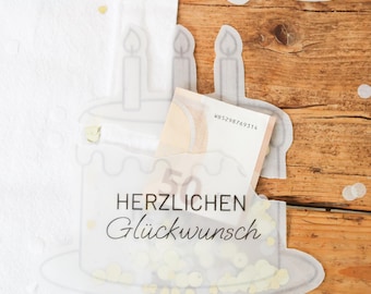 Schüttelkarte zum Geburtstag zum Ausdrucken, perfekt für Geld, Gutscheine oder kleine Botschaften | DIYCarinchen