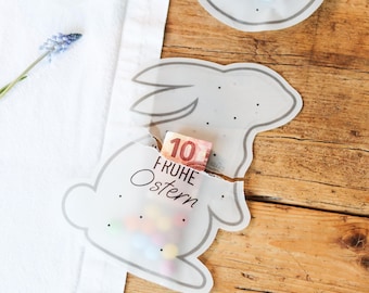 Easter shaker card – money gift & voucher packaging in an Easter bunny design | Confetti bag wish fulfiller | DIYCarinchen