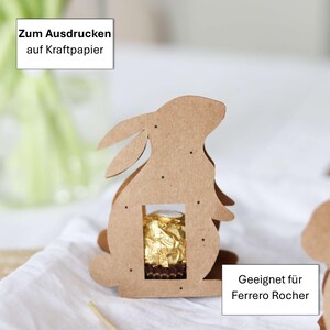 Easter Bunny Packaging for Ferrero Rocher & Cash Gifts – Last Minute Printable Easter Gift on Kraft Paper | DIYCarinchen image 2