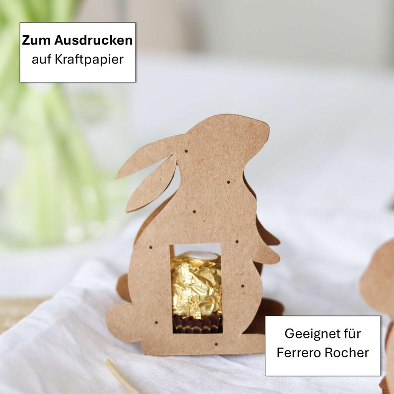 Easter Bunny Packaging for Ferrero Rocher & Cash Gifts – Last Minute Printable Easter Gift on Kraft Paper | DIYCarinchen image 2