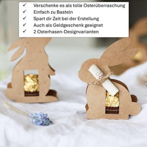 Easter Bunny Packaging for Ferrero Rocher & Cash Gifts – Last Minute Printable Easter Gift on Kraft Paper | DIYCarinchen image 5