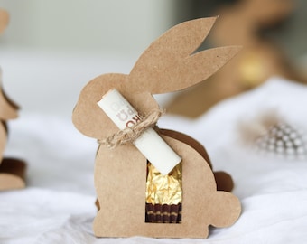 Easter Bunny Packaging for Ferrero Rocher & Cash Gifts – Last Minute Printable Easter Gift on Kraft Paper | DIYCarinchen
