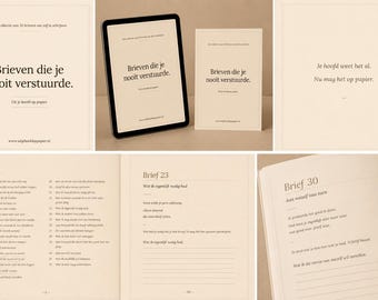 Schrijfboek zelfreflectie Nederlands  32 brieven om zelf te schrijven | Journaling werkboek — Digitale download — schrijfprompts nederlands