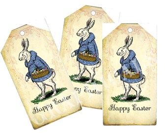 Easterbunny rabbit tags, printable digital download 11