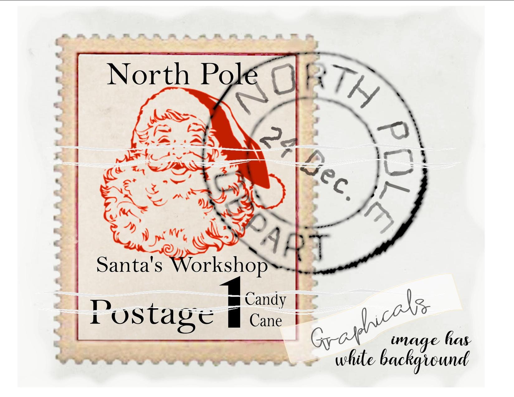 Santas Workshop North Pole stamp Postmark Digital download | Etsy