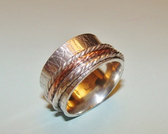 Turning ring 925 silver, copper