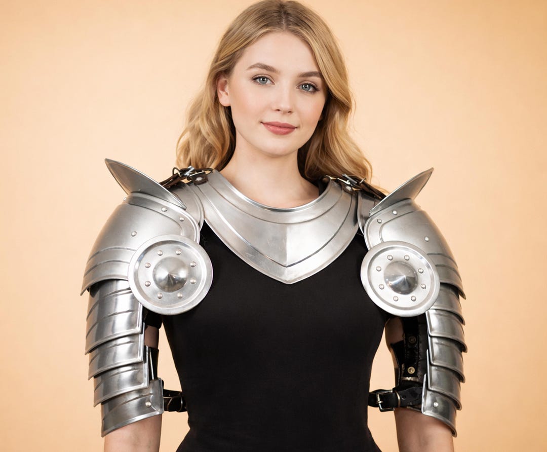 Women Medieval Knight Shoulder Pauldrons Handmade Steel Armor for LARP ...