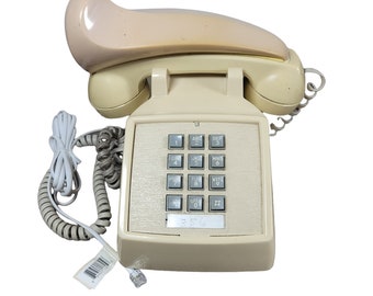 CORTELCO Vintage Retro Ivory Push Button Desk Phone Volume Control with Shoulder Rest usa Made AS IS SB6