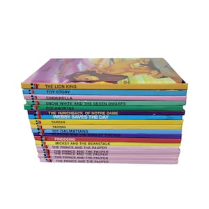 DISNEY WONDERFUL WORLD of Reading Build a Book Lot Choose Titles Childrens Hardcover Picture Books Vintage Shiny