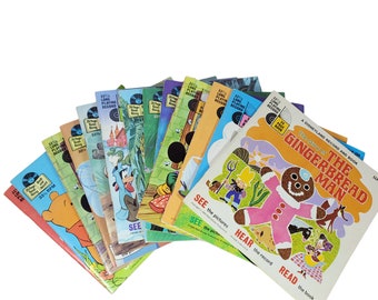 DISNEY BOOK and Vinyl RECORD Read Along Sets Build a Book Lot